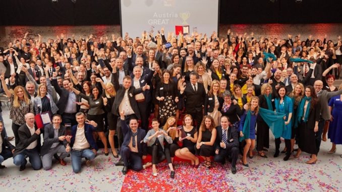 Alle Gewinner des Abends – Österreichs beste Arbeitgeber 2019 © Great Place To Work